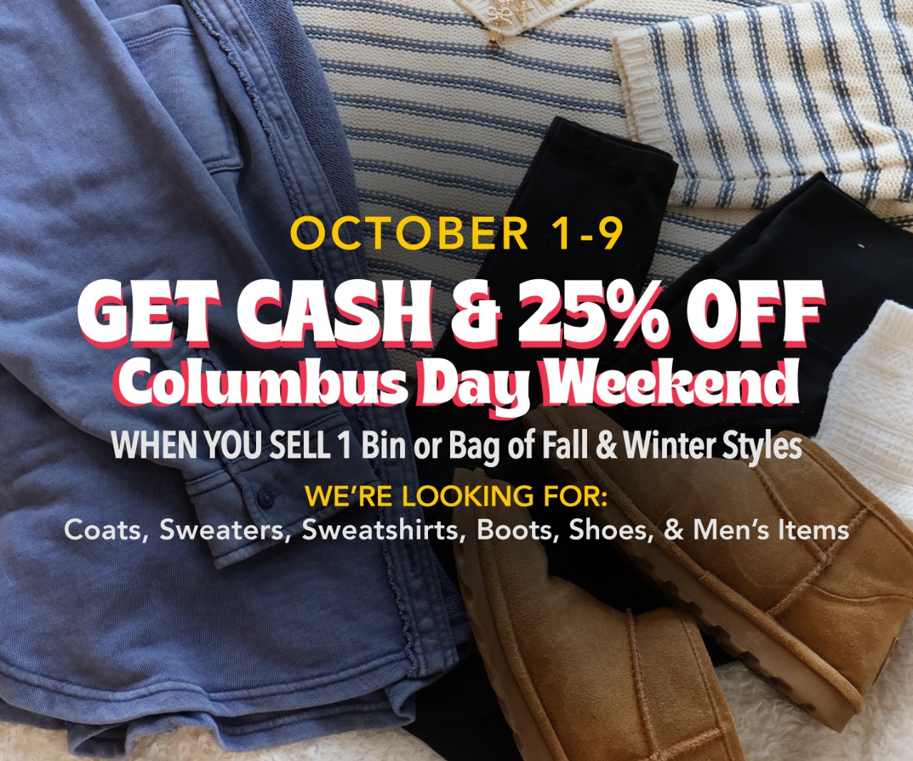 Sell Fall & Winter Items to Earn A Coupon!