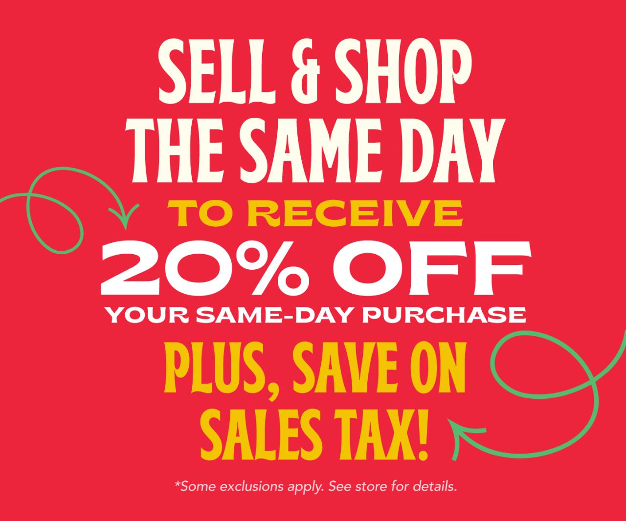 Sell clothing, shoes & accessories to get 20% OFF your same day purchase when you trade.