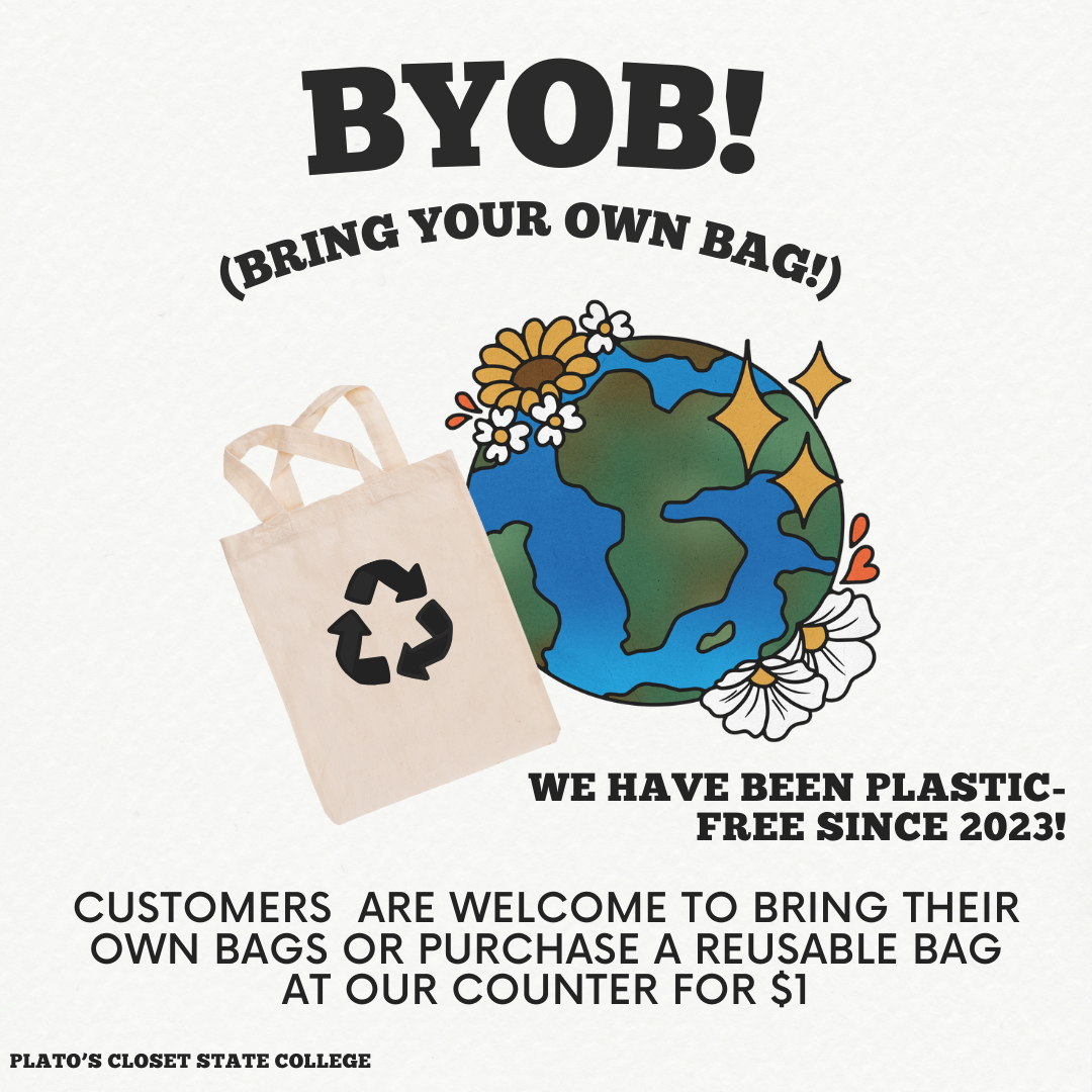 Graphic promoting customers to bring their own bags