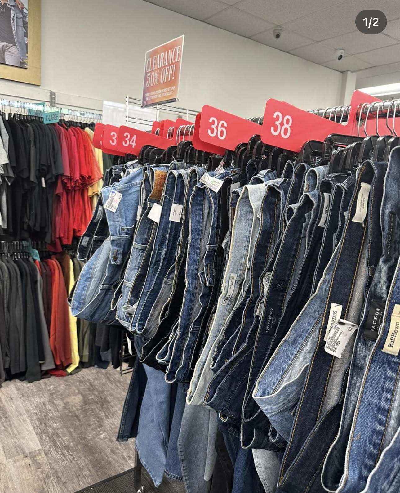 Awesome clothes laid out at plato's!