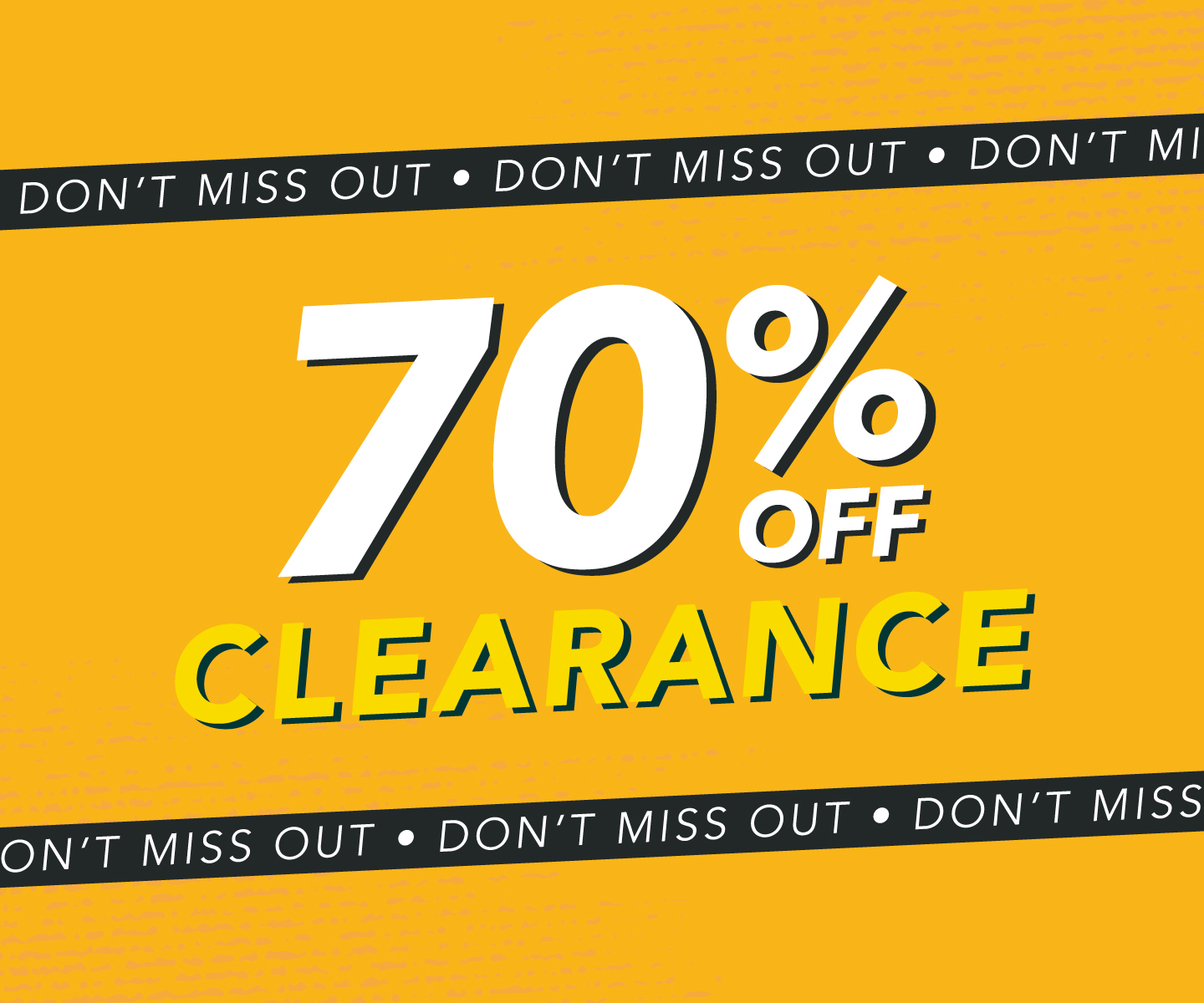 70% OFF CLEARANCE