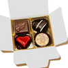 White box - 4 chocolates with one red heart $11.00