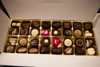 White gift box - 32 chocolates with cerise hearts $73.50