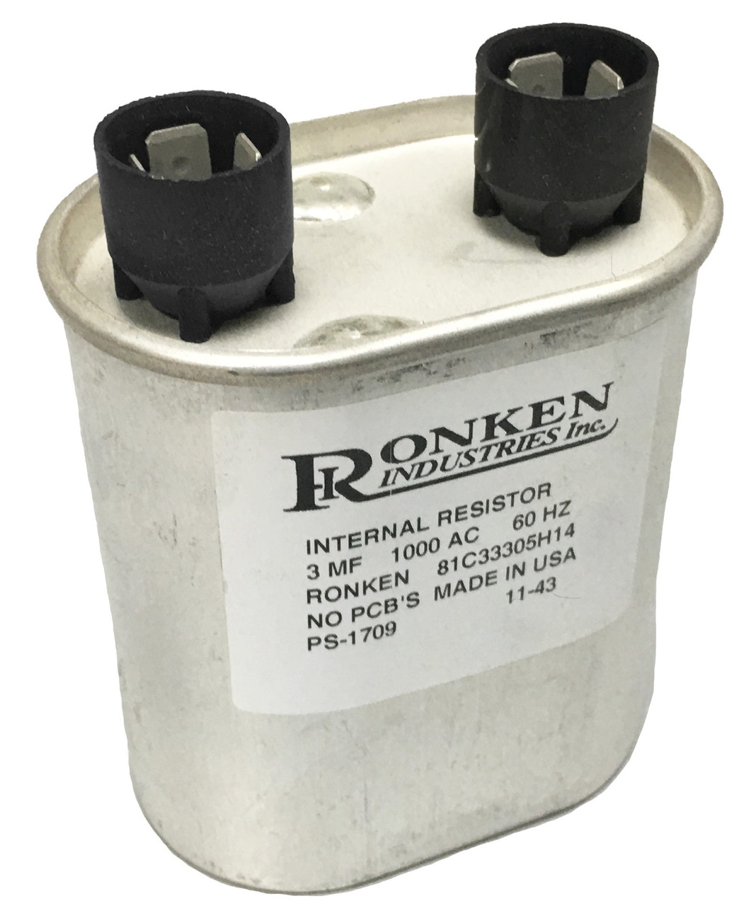 Replacement Capacitor (resistor) for UV systems, 3 MF, 1000 AC, 60 HZ