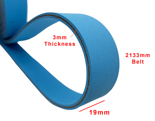 Replacement Belt for Bobst Amazon 105 Folder Gluer Machine, 3mm X 19mm x 2133mm 