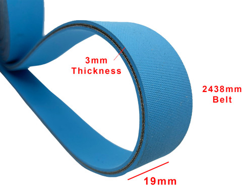 Replacement Belt for Bobst Amazon 105 Folder Gluer Machine, 3mm X 19mm x 2438mm 