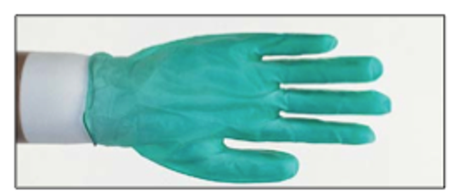 green vinyl gloves