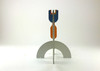 Beautiful multicolored steel Hanukkah menorah coming in compact disc casing      