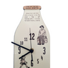 Israeli milk bottle shaped wooden clock for the home