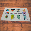 Dog's life colorful vinyl feeding mat  with Hebrew writing easy clean large size