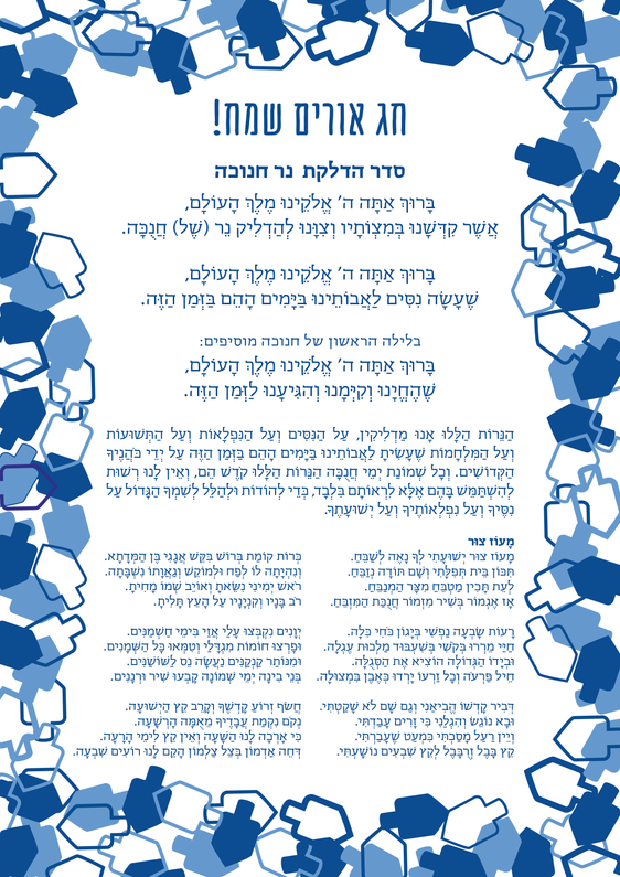 Blessings in English and Hebrew for Hanukkah