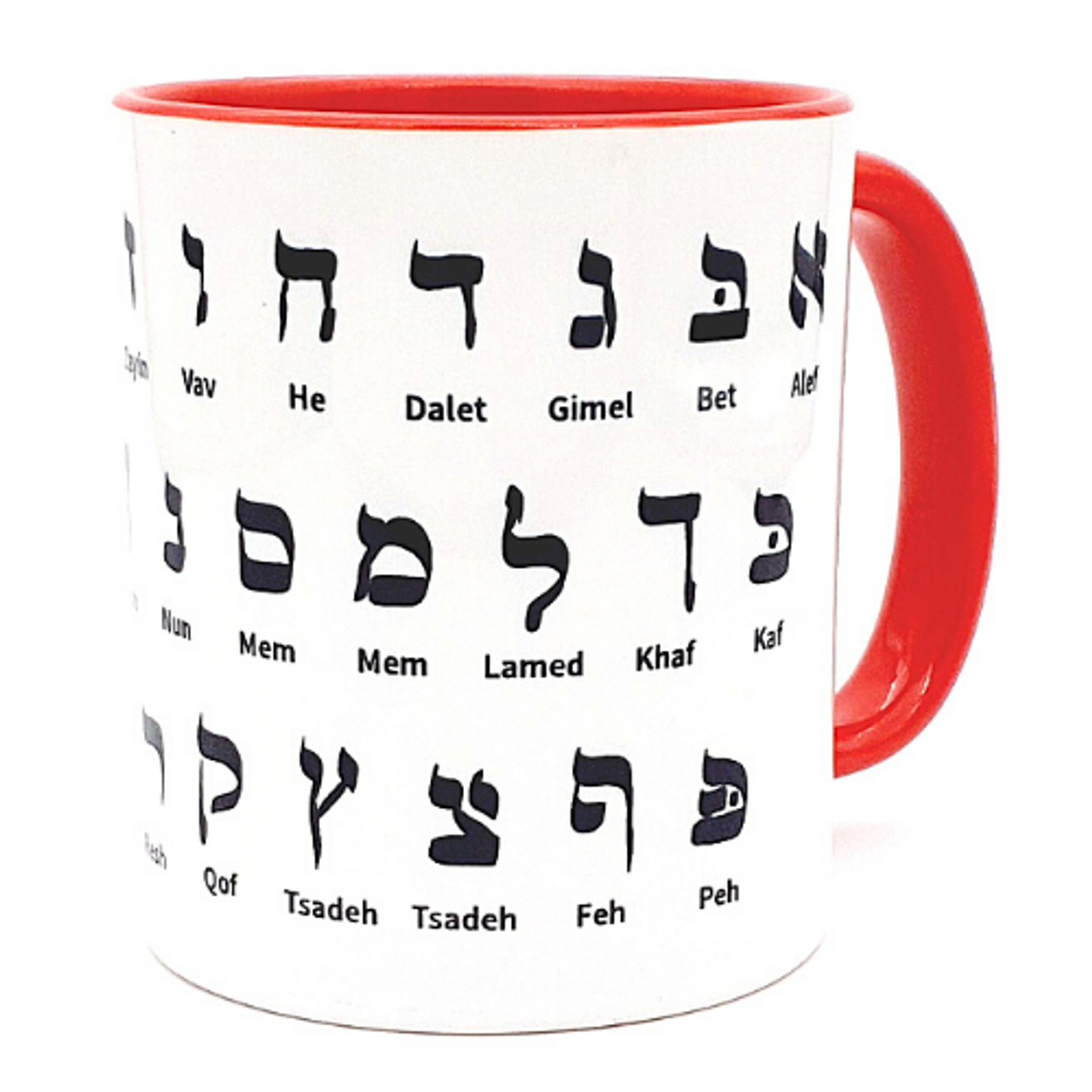 Hebrew Alef-Bet (Gold Letters) Ceramic Black Mug – Creating Destiny Graphics