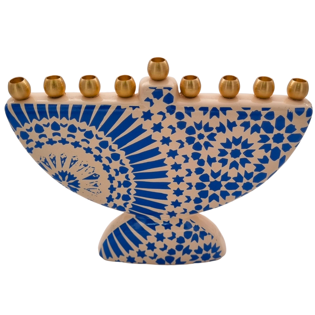 Moroccan Tea Glasses Blue & Gold Beautiful Classical Design Hand