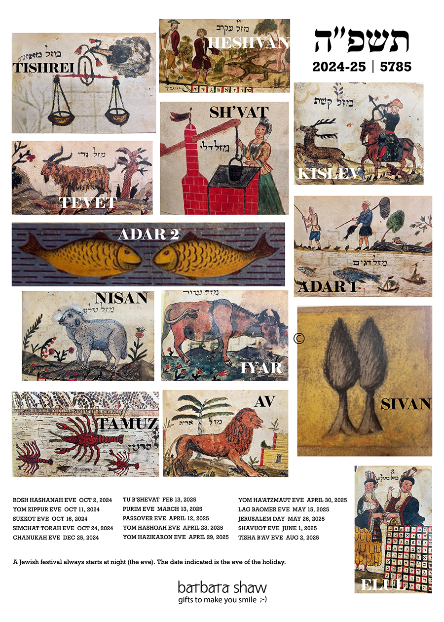 zodiac-signs-2024-2025-calendar-cotton-tea-towel-handmade