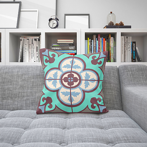 Flower Tile Cushion Cover