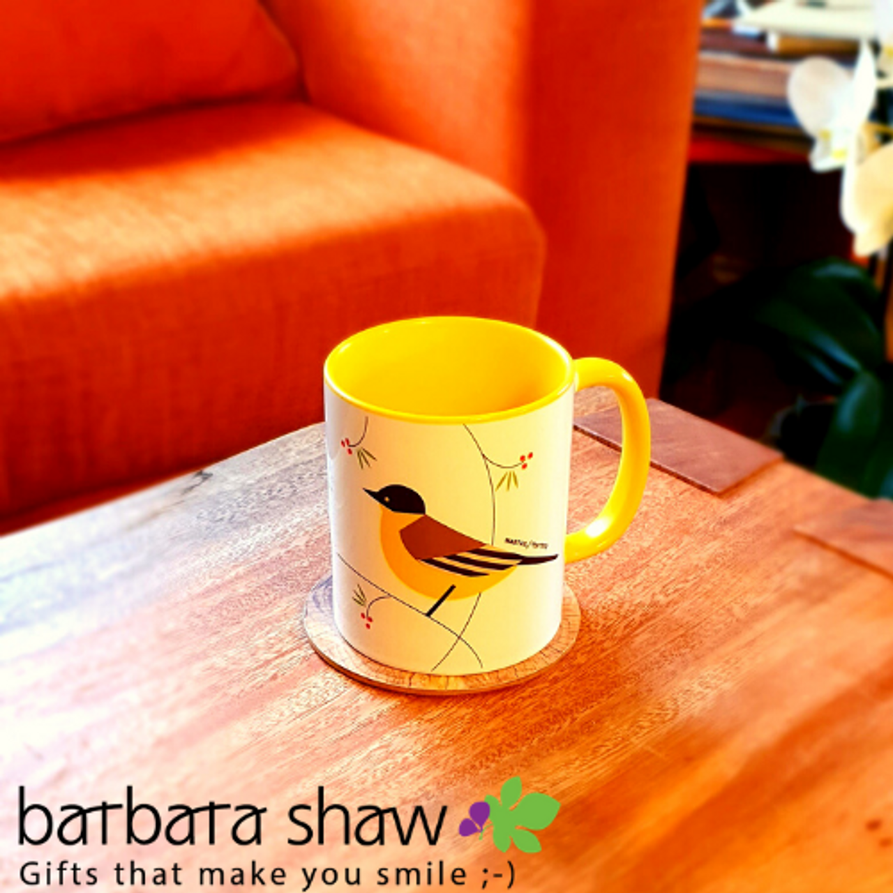 Wagtail Bird of Israel 'Flights of Fancy' Yellow coffee Mug