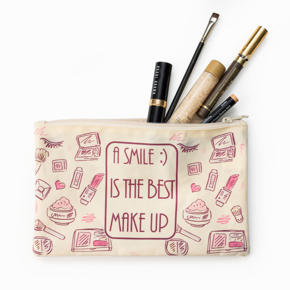 A Smile Is The Best Makeup- Makeup Pouch