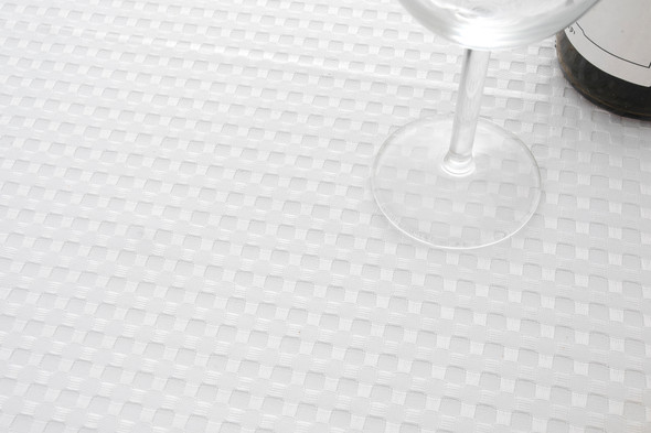 Elegant festive White squares Table Cloth - easy to wash No iron