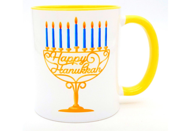 'Happy Hanukkah!' Menorah Coffee Mug