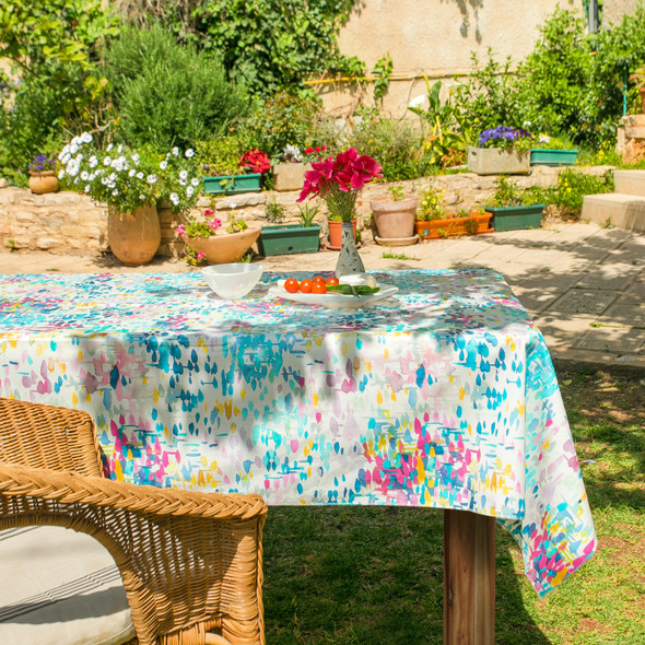 Monet's garden FRENCH PROVENCAL  easy clean  cotton tablecloth