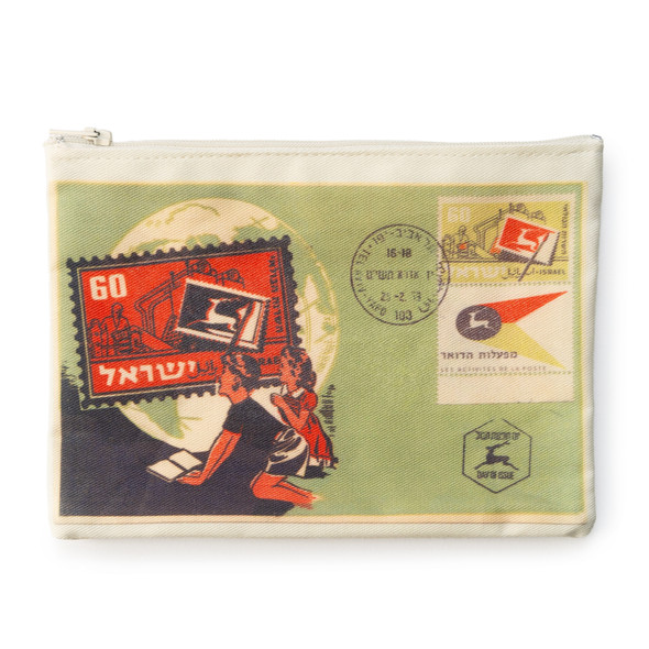 Steel and Railway worker 1953 post card zipper purse