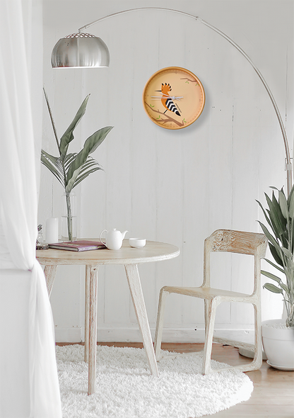 Large Hoopoe Israel's national bird  'Flights of Fancy' wooden wall Clock