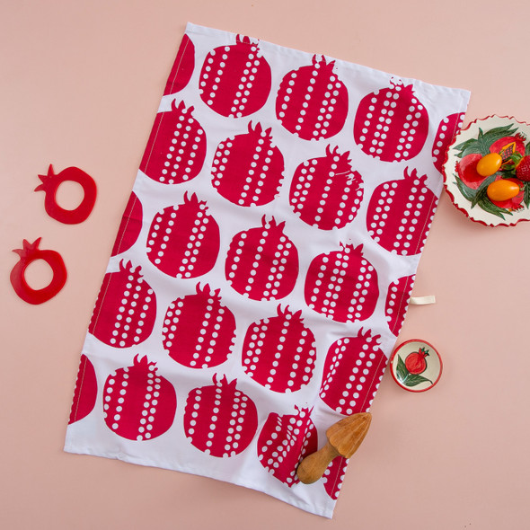 Rosh Hashanhah Pomegranate print Dish Towel