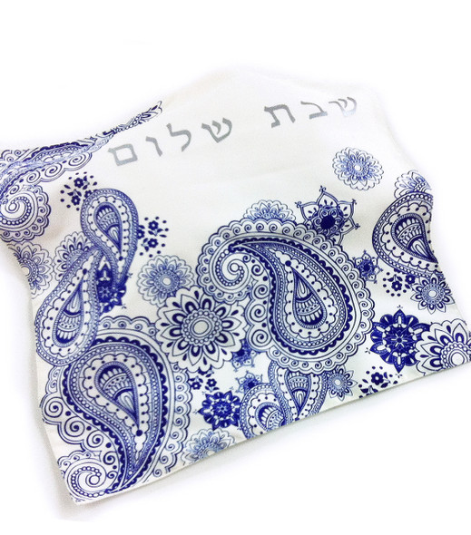 Challah Cover - Blue Paisley