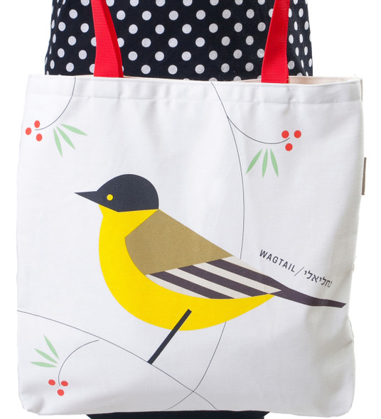 Canvas Tote Bag - 'Flights of Fancy' Wagtail Bird