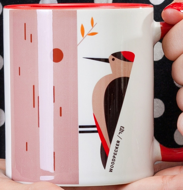 'Flights of Fancy': Woodpecker Bird of Israel Red Coffee or Tea Mug 