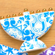 Damascus tile light Blue Ceramic Hanukkah Menorah 