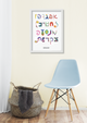 Israeli wall art bold alphabet design perfect décor for child's room 