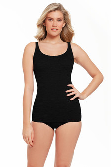 Penbrooke Krinkle Style 70080M Scoop Neck Sheath Mastectomy Black Front