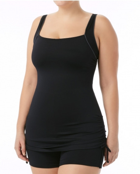 Poly Solid Sq Neck Sheath Poly Solid Sq Neck Sheath