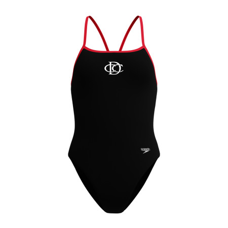SPEEDO BLK/ RED Female  Turnback Suit - DCC
