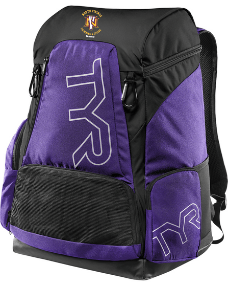 Vikings-North H.S TYR Alliance 45L backpack Includes embroidered logo and name