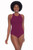 Penbrooke Krinkle 70013 Eggplant High Neck Maillot Front