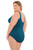 Penbrooke Krinkle Style 70010X Dark Teal Cross Over Maillot Plus Size Side