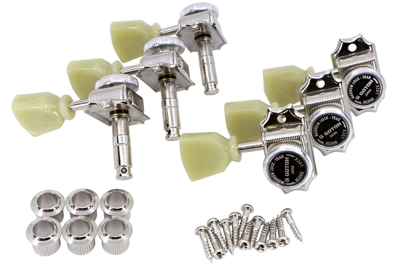 GOTOH SD90 Magnum Lock Traditional 3 x 3 guitar tuners Nickel