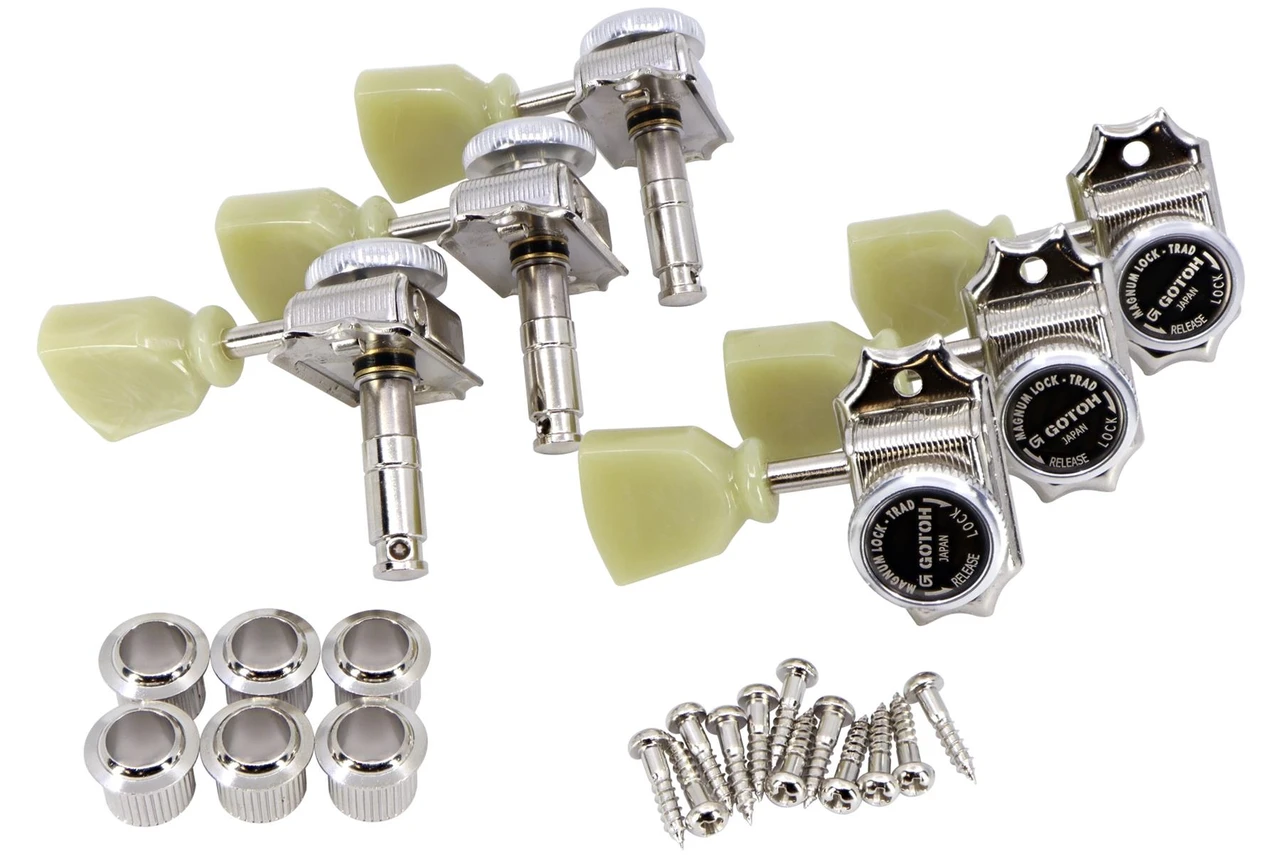 GOTOH SD90 Magnum Lock Traditional 3 x 3 guitar tuners Nickel 