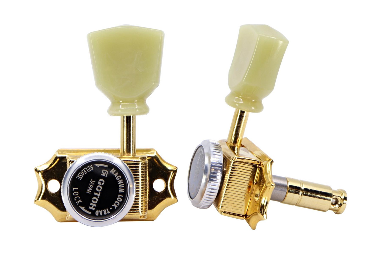 GOTOH SD90 Magnum Lock Traditional 3 x 3 guitar tuners Gold