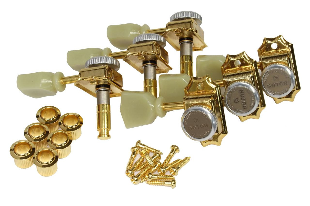 GOTOH SD90 Magnum Lock Traditional 3 x 3 guitar tuners Gold