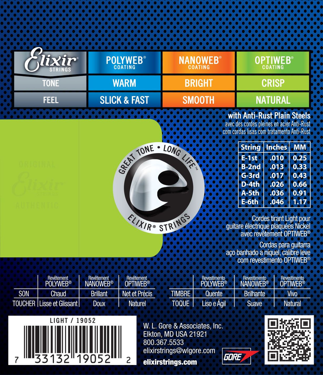 Elixir OptiWeb Electric Guitar Strings Light (10-46