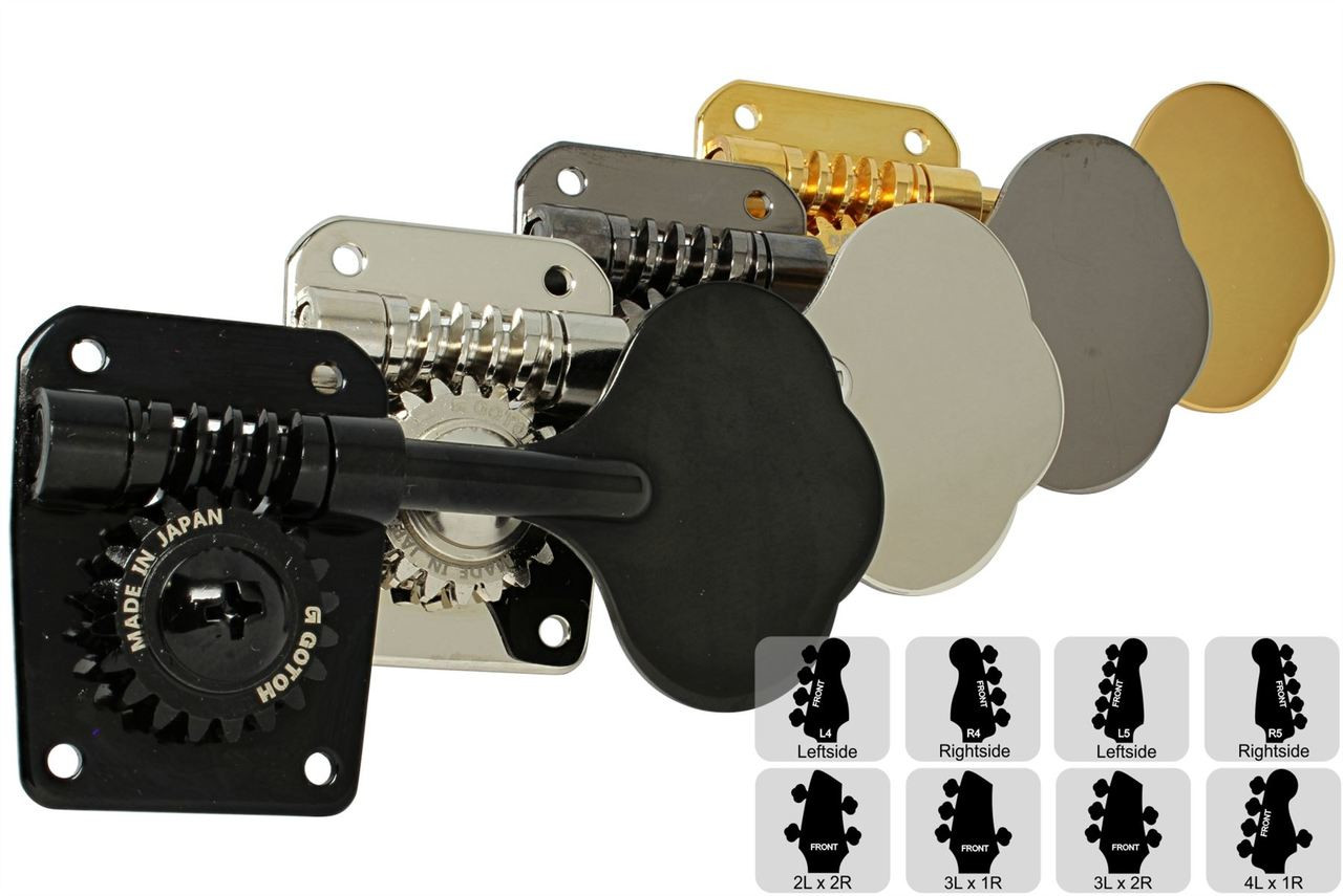 NICKEL NEW Gotoh GB10 4 In-Line Bass Tuners Keys for FenderÂ® MustangÂ® Aerodyne