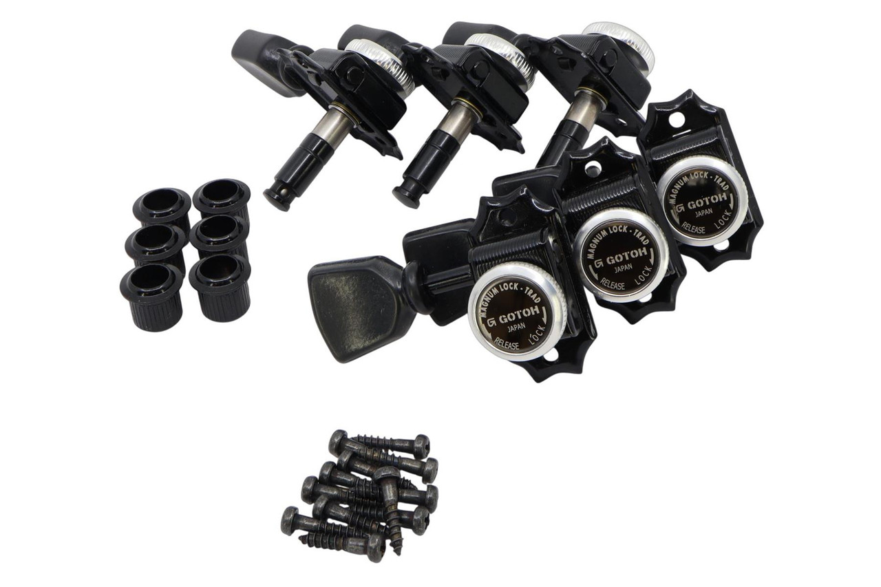 GOTOH SD90 Magnum Lock Traditional 3 x 3 guitar tuners Black