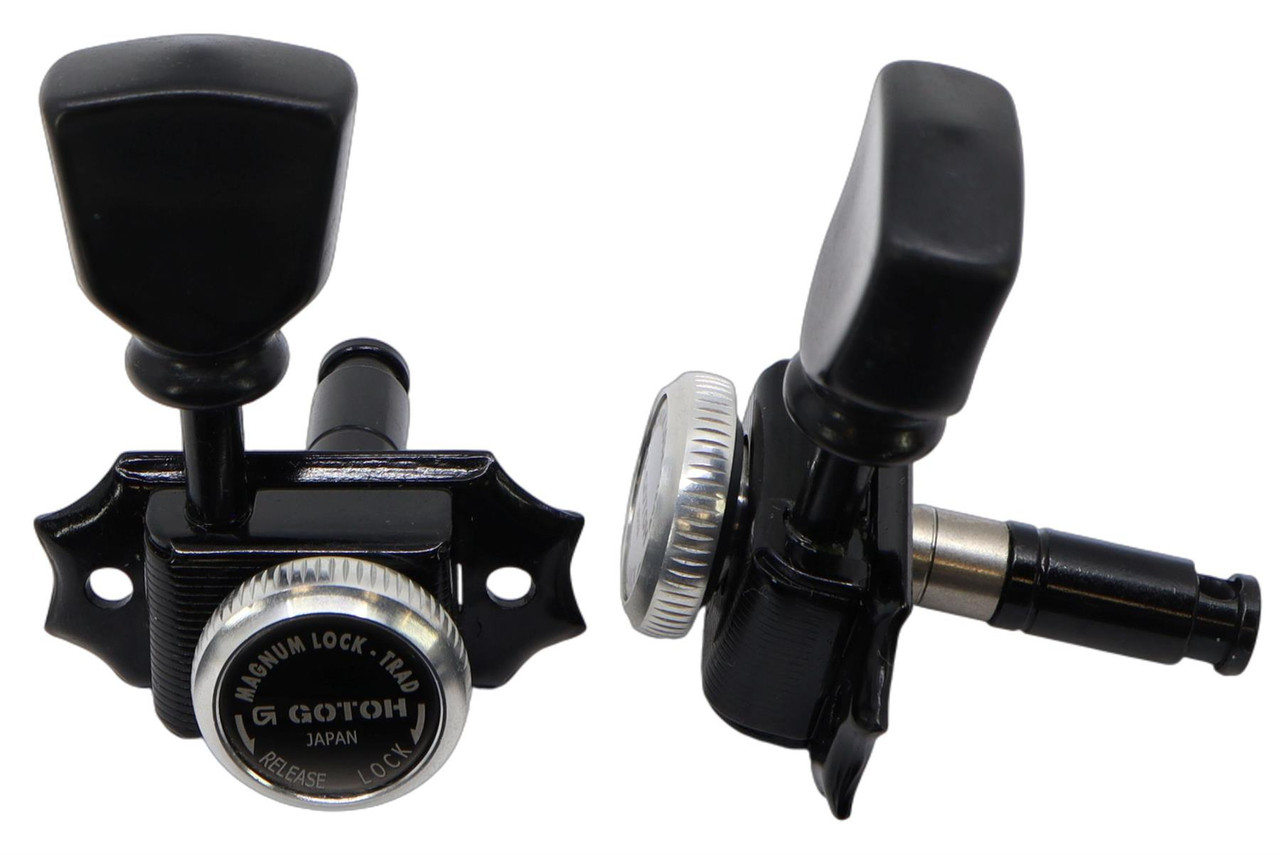 GOTOH SD90 Magnum Lock Traditional 3 x 3 guitar tuners Black