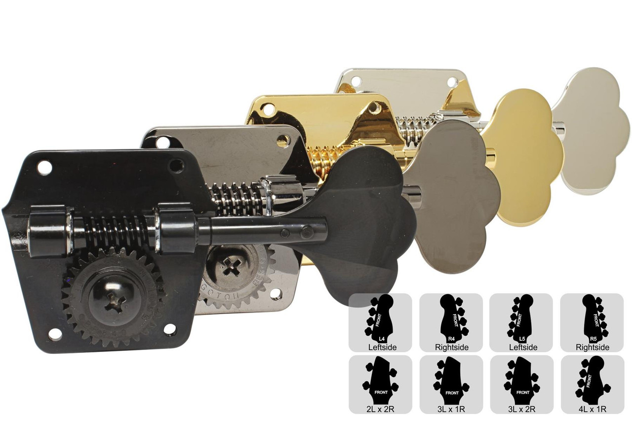 GOTOH GBR640 Res-o-lite Reverse Wind Bass Tuning Machines - Preconfigured  Sets