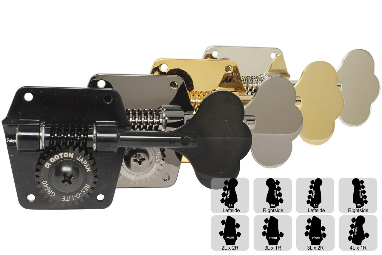 GOTOH GB640 Res-o-lite Bass Tuning Machines Tuners - Preconfigured Sets