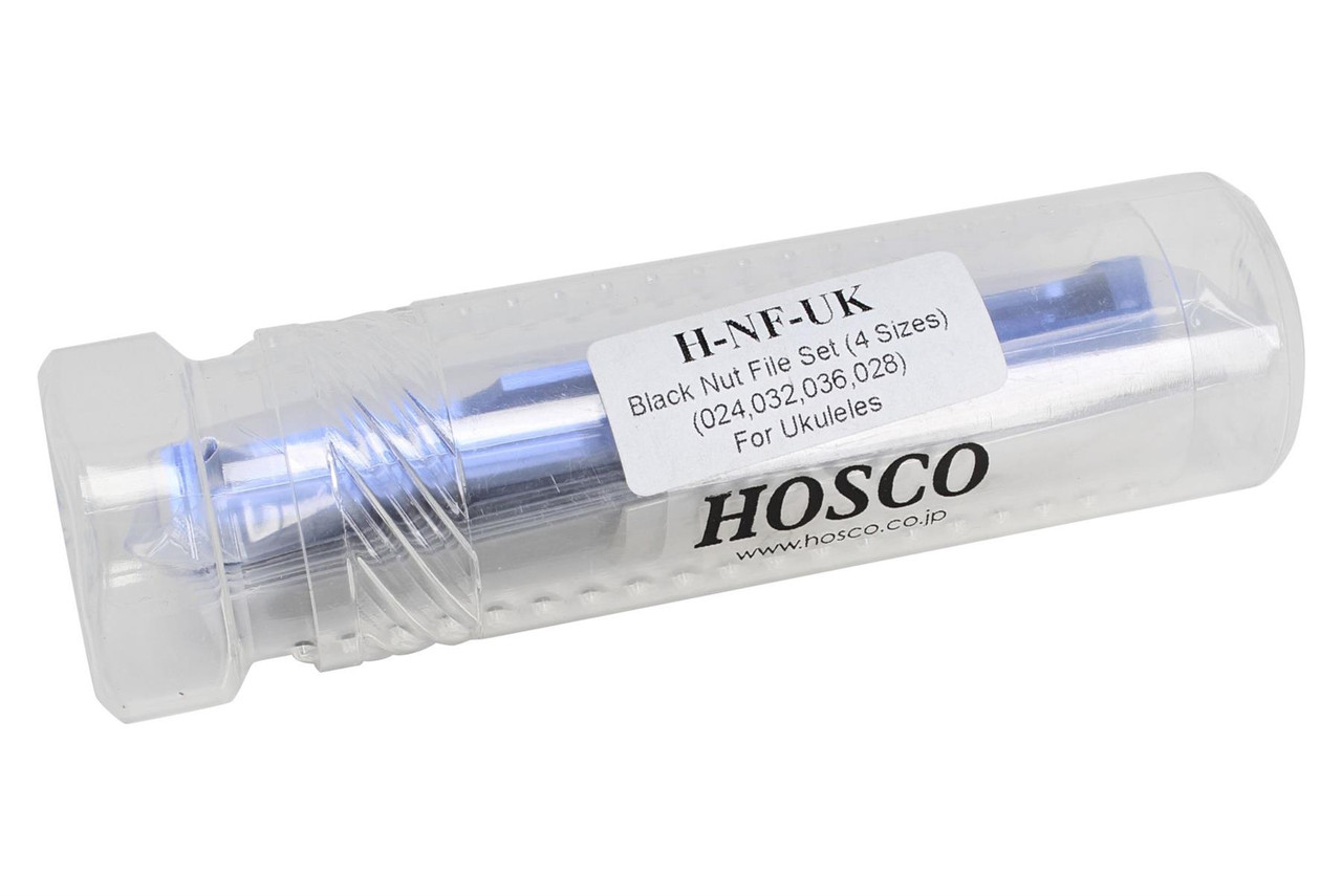 Hosco Compact Black Ukulele Nut File Set w/ Aluminum Holder