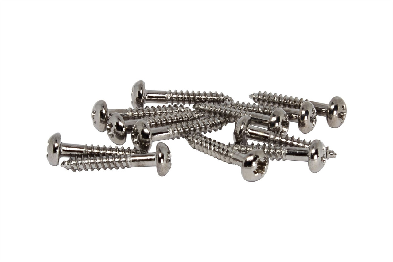 2 x 1/2 (12mm) Round head wood screws for guitars - Qty 12 - Chrome -  Philadelphia Luthier Tools & Supplies, LLC